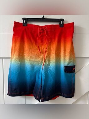 Speedo Men’s Board Shorts Swim Trunks Size Large Multicolor Swimsuit 9” Inseam
